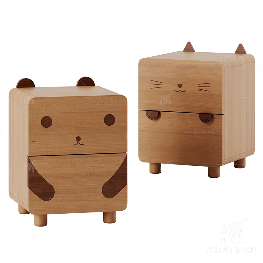 Solid Wood Nightstand For Kids by Apollo Box